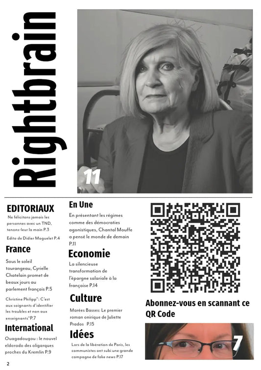 Chantal Mouffe et la démocratie agonistique - Rightbrain Magazine store