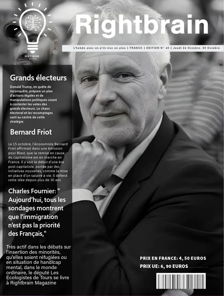 Charles Fournier: " Aujourd’hui, tous les sondages montrent que l’immigration n’est pas la priorité des Français," - Rightbrain Magazine store