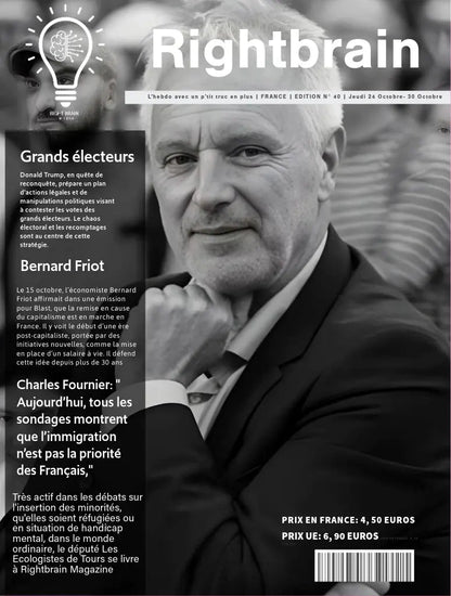 Charles Fournier: " Aujourd’hui, tous les sondages montrent que l’immigration n’est pas la priorité des Français," - Rightbrain Magazine store
