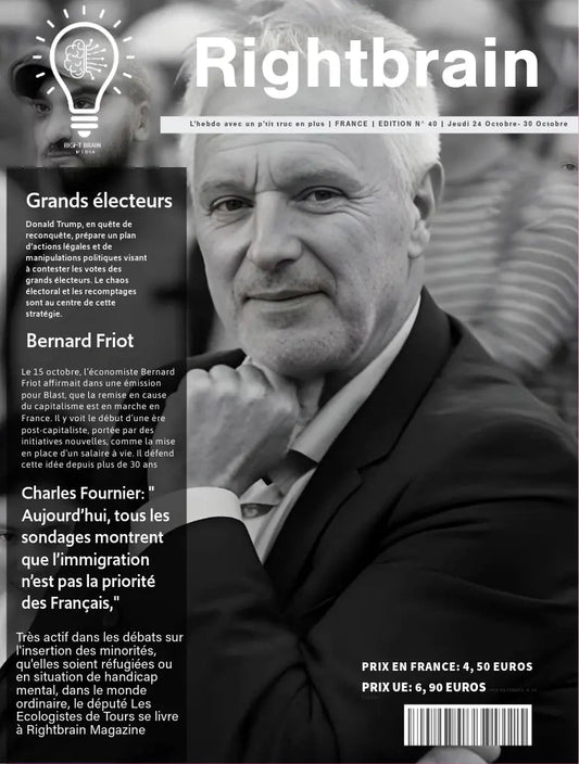 Charles Fournier: " Aujourd’hui, tous les sondages montrent que l’immigration n’est pas la priorité des Français," - Rightbrain Magazine store