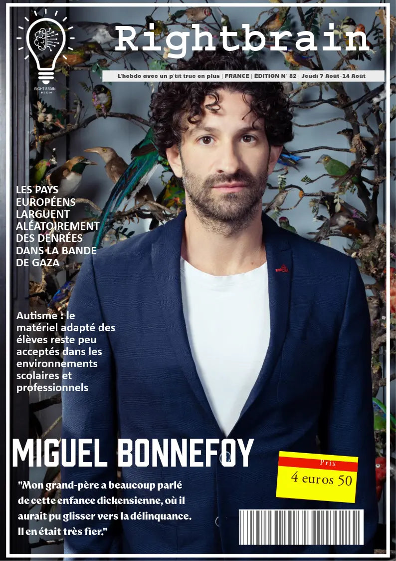 Miguel Bonnefoy:"Mon grand-père a beaucoup parlé de cette enfance dickensienne, où il aurait pu glisser vers la délinquance. Il en était très fier." - Rightbrain Magazine store