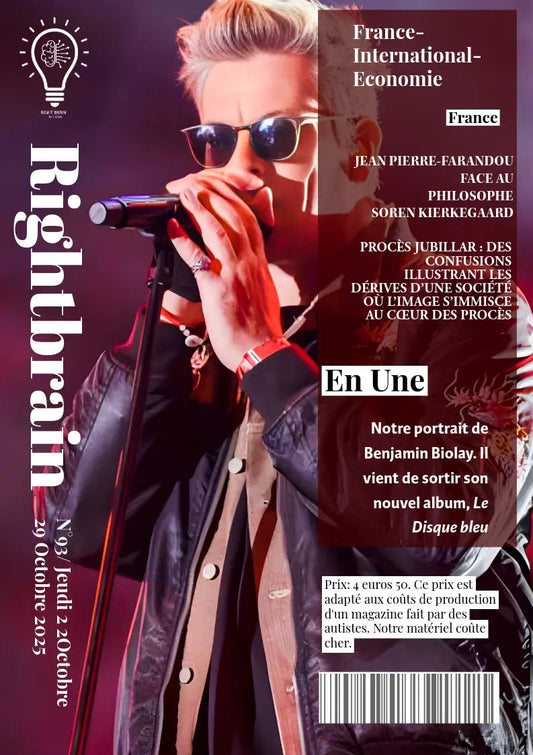 Notre portrait de Benjamin Biolay. Il vient de sortir son nouvel album, Le Disque bleu - Rightbrain Magazine store