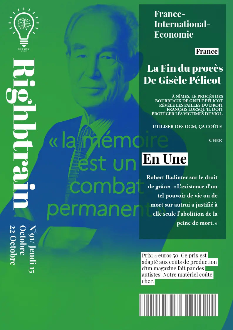 Robert Badinter sur le droit de grâce: « L’existence d’un tel pouvoir de vie ou de mort sur autrui a justifié à elle seule l’abolition de la peine de mort. » - Rightbrain Magazine store